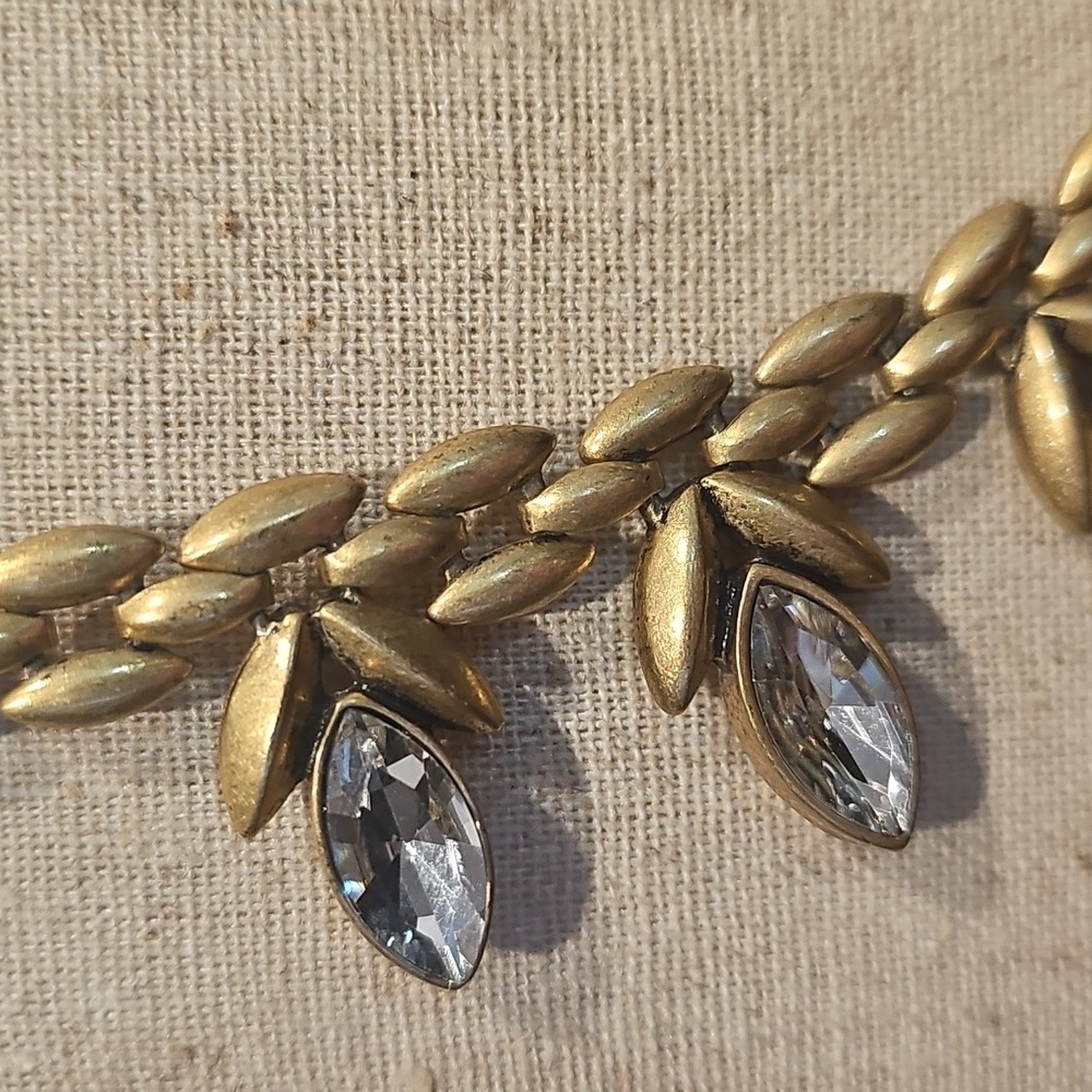 Stella & Dot Crystal Drop Brass Necklace - Picture 2 of 7